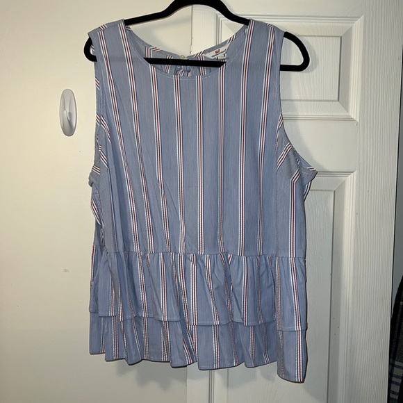 Vineyard Vines Tops - Vineyard Vines Striped Peplum Tank